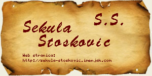 Sekula Stošković vizit kartica